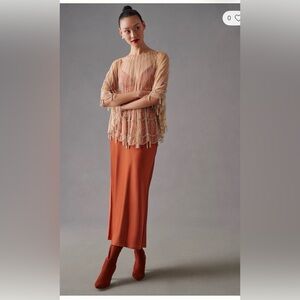 Anthropologie Gold Beaded Overlay